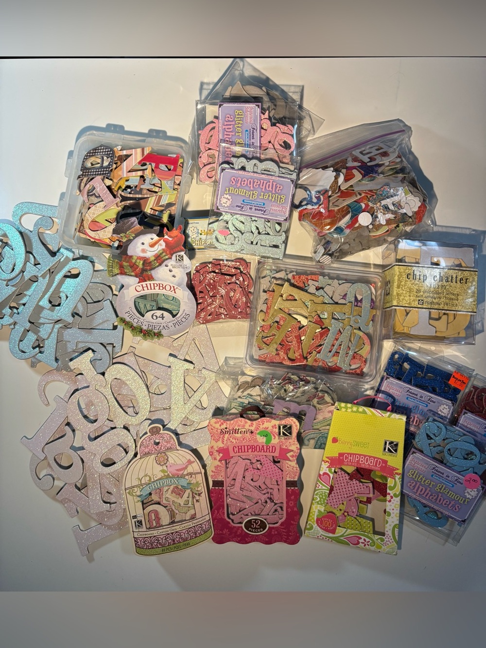 Assorted Glitter Chipboard Letters